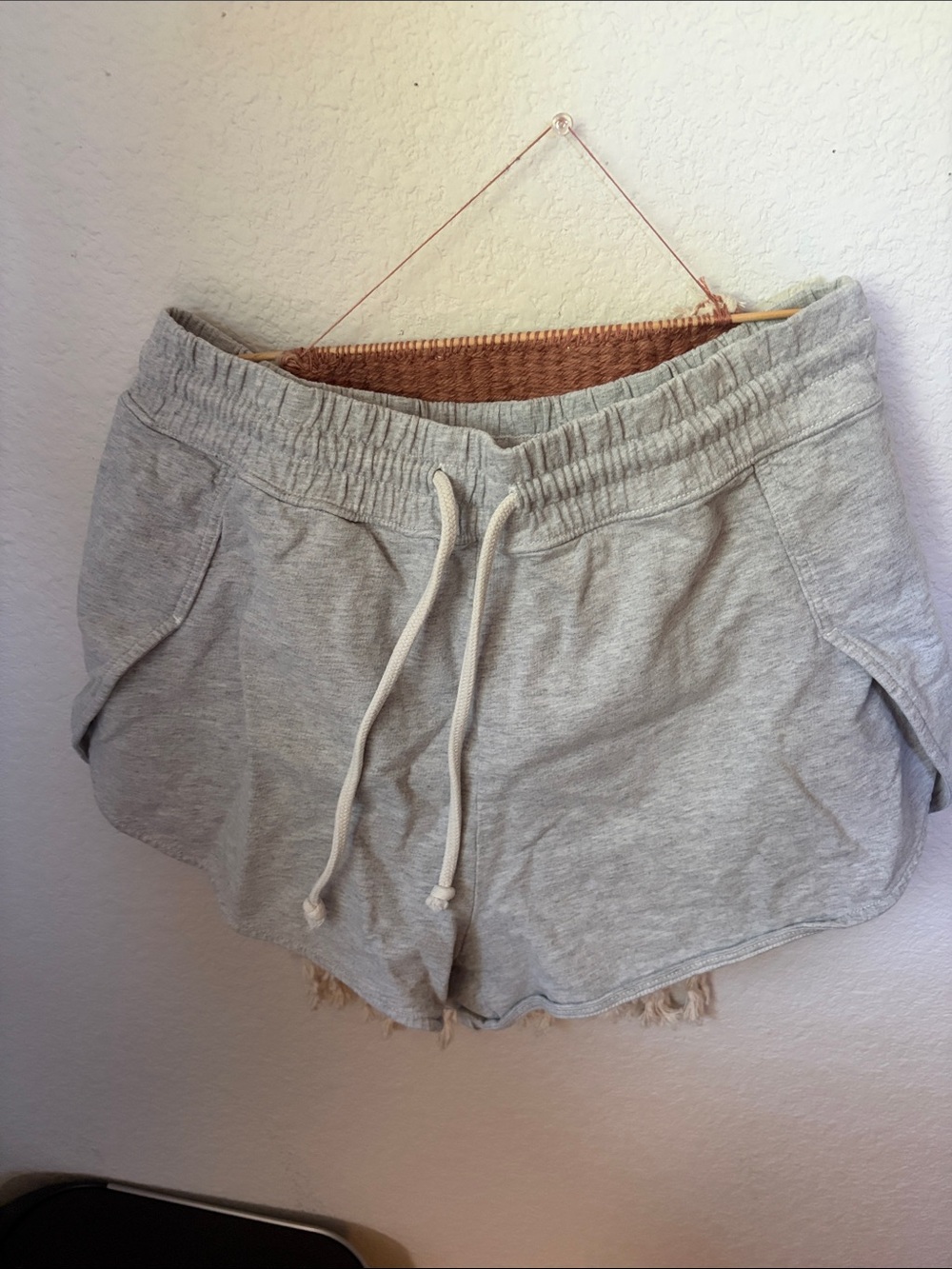 aerie Light Gray Drawstring Athletic Shorts